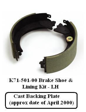 10K HD LH Shoe & Lining Kit BP04-325 Cast Backing Plate